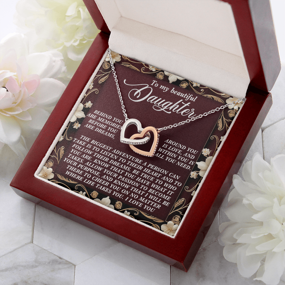 To My Beautiful Daughter Necklace, To My Daughter Necklace From Dad, Mother Daughter Gifts From Mom, To My Daughter Necklace From Mom