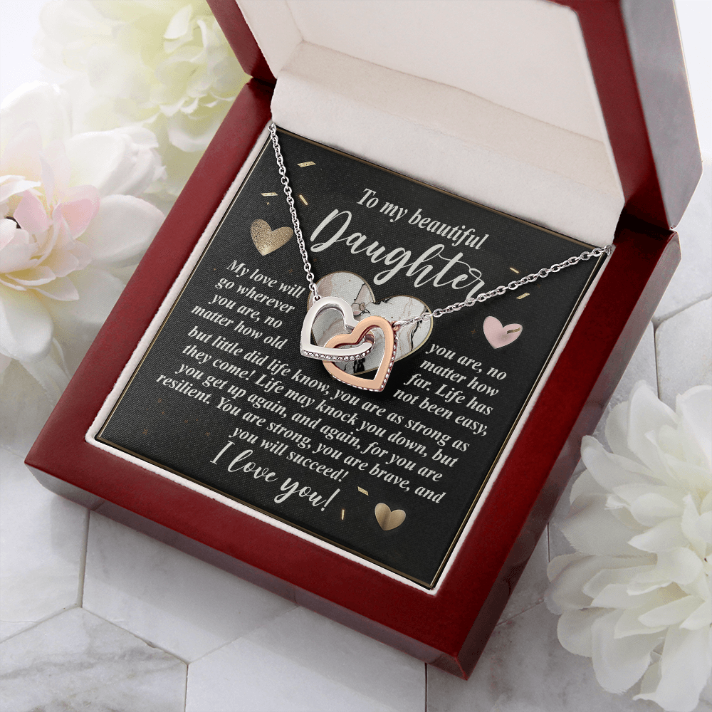 To My Beautiful Daughter Necklace, Bonus Daughter Gifts Unique, Birthday Gift For Adult Daughter, Christmas Gifts For Adult Daughter