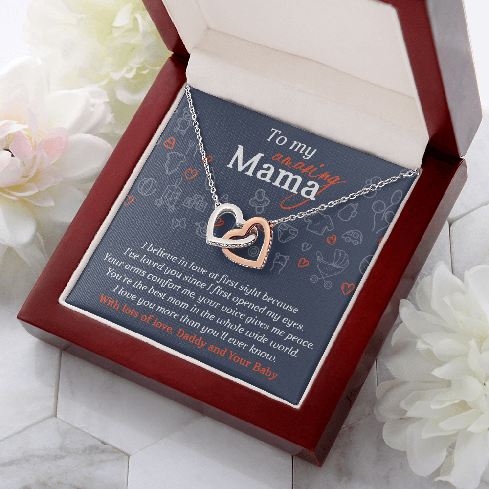 To My Amazing Mama Necklace, To My Mom Necklace From Daddy And Your Baby, Gifts For Mom From Husband, Mom To Daughter Mothers Day Gift