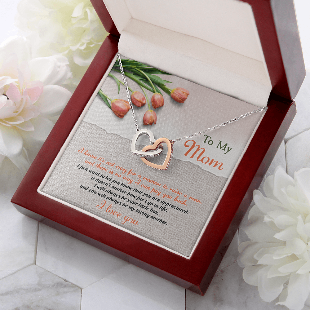 To My Mom Necklace, Message Card Birthday Necklace, Mom Gift Sterling Silver Necklace, Mothers Day Necklace Mom