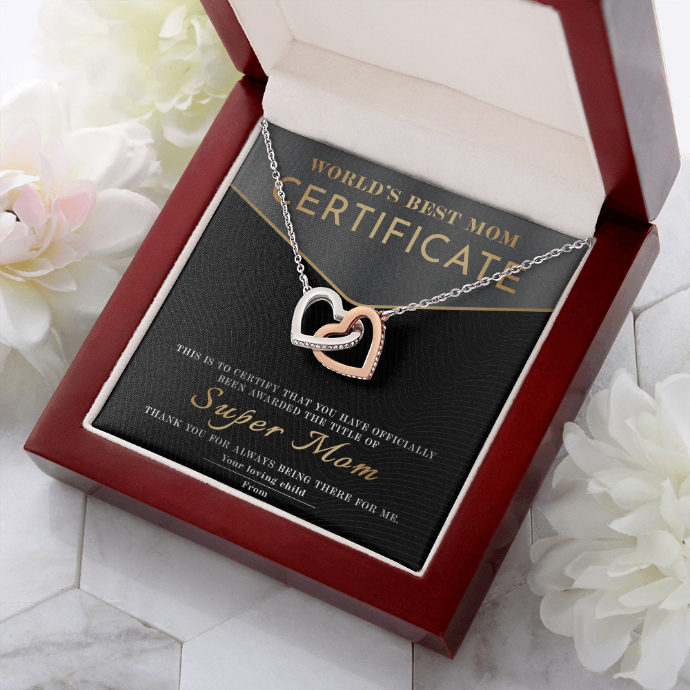 World's Best Mom Certificate Necklace, Gift My Mom Christma, Mom And Daughter Necklace, Mothers Necklace Gifts For Mom From Daughter