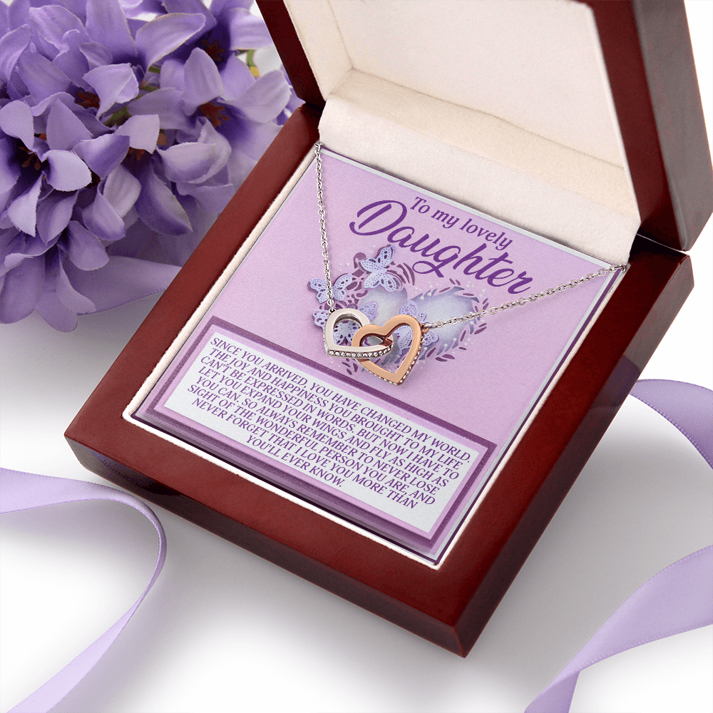 To My Lovely Daughter Necklace, Adult Daughter Valentines Gifts, Necklace From Dad To Daughter, Father And Daughter Necklace