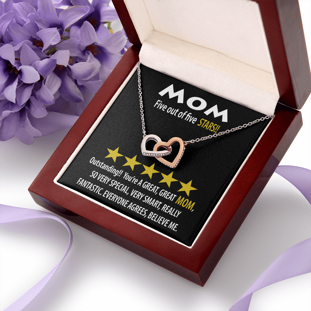 Mom Five Out Of Five Stars Necklace, Mom Birthday Gift From Son, Gift For Mom Spanish, 1st Mothers Day Necklace For New Mom