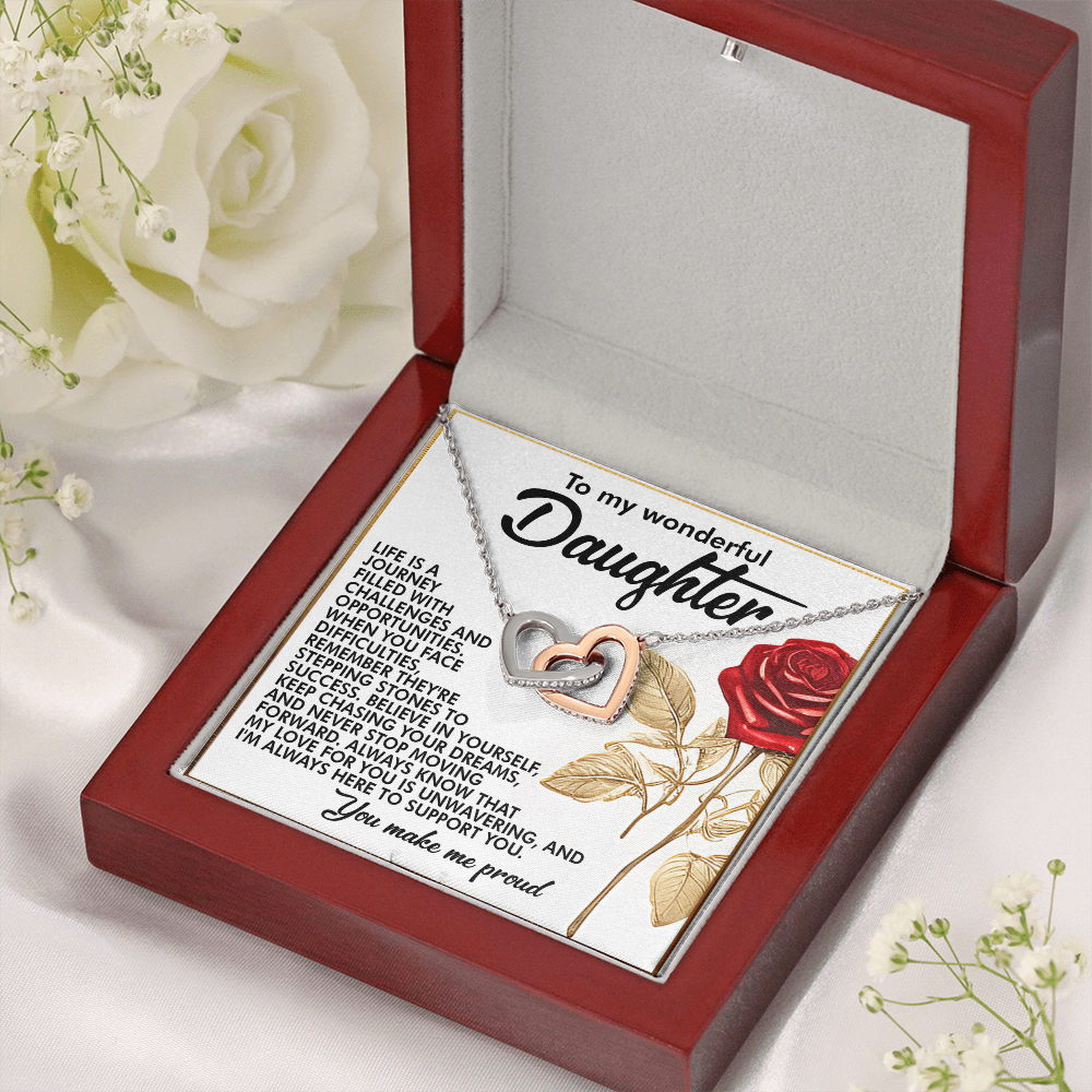 To My Wonderful Daughter Necklace, Gifts For Grown Daughter From Dad, Daughter Valentine Gift From Dad, Daughter Necklace From Parents
