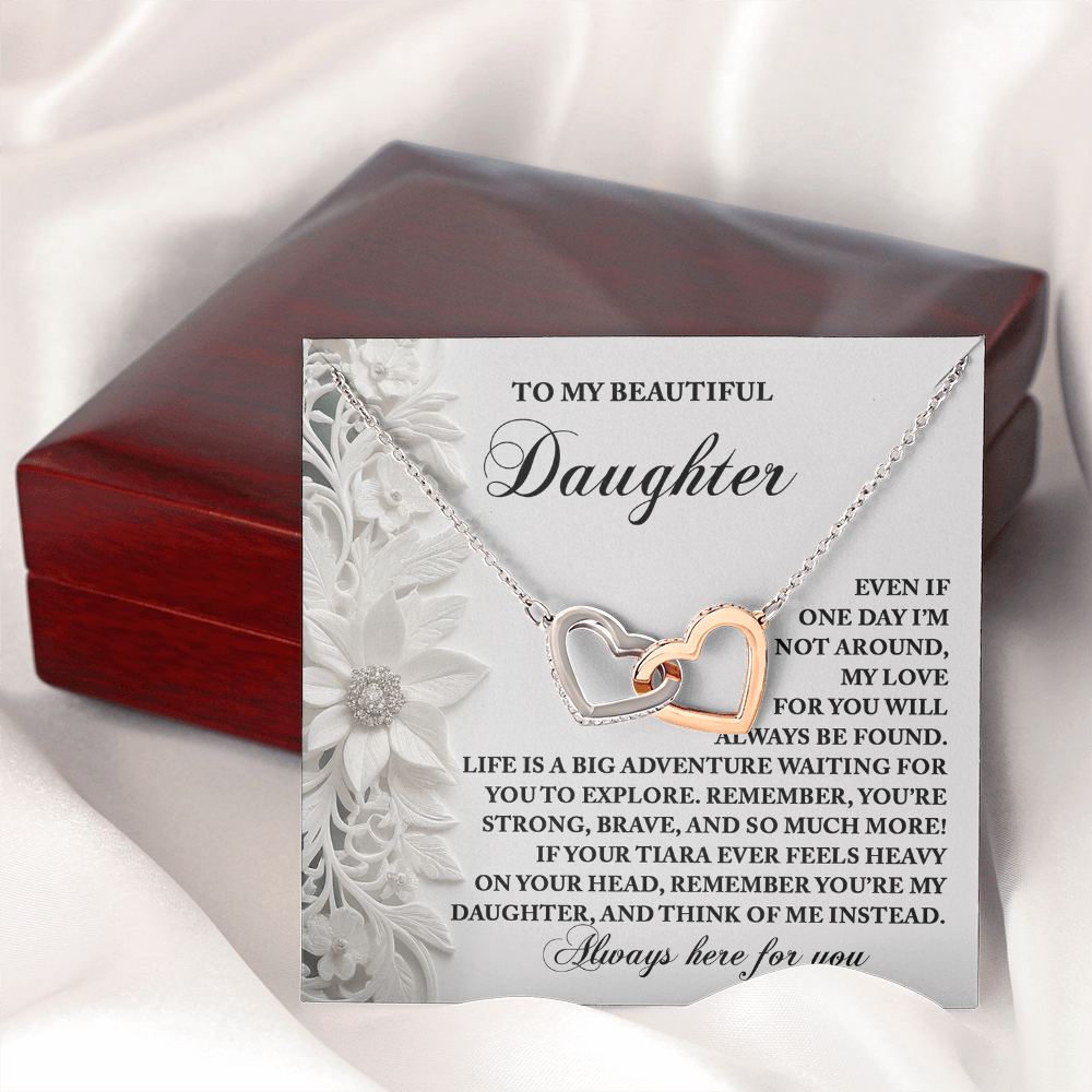 To My Beautiful Daughter Necklace, Daughter Jewelry From Mom, Daughter Necklace From Dad, Daughter Birthday Card From Mom