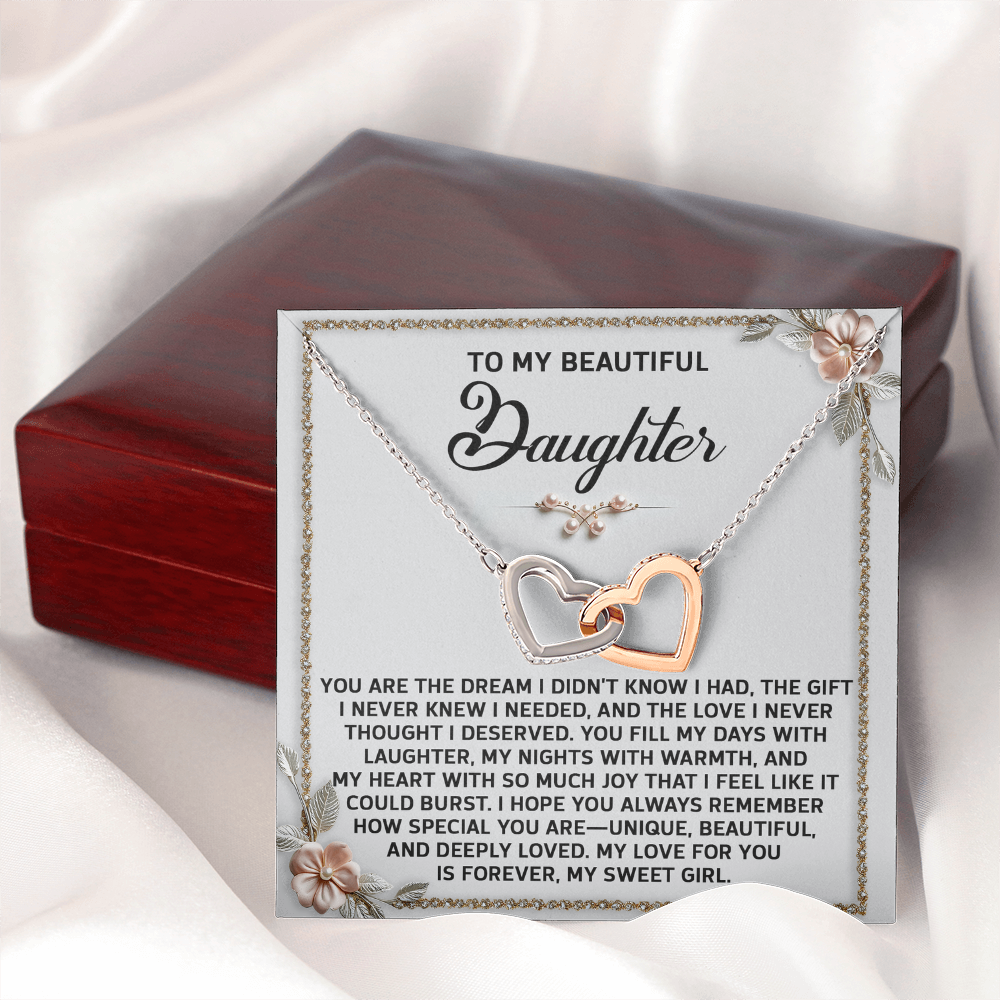 To My Beautiful Daughter Necklace, My Daughter Gifts From Dad, Mom And Daughter Gifts, Daughter Necklace From Mom