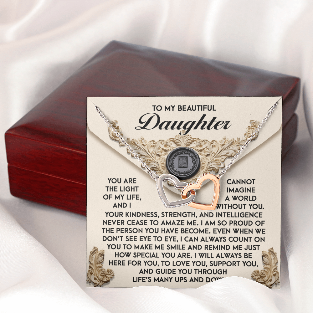 To My Beautiful Daughter Necklace, To My Daughter Necklace From Mom, Mother Daughter Gifts From Mom, Dad And Daughter Necklaces
