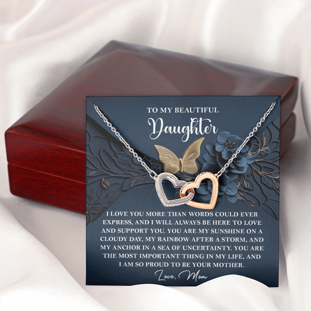 To My Beautiful Daughter Necklace, Daughter Necklaces From Mom, Birthday Gifts For Daughter Adult, To My Daughter Necklace From Mom