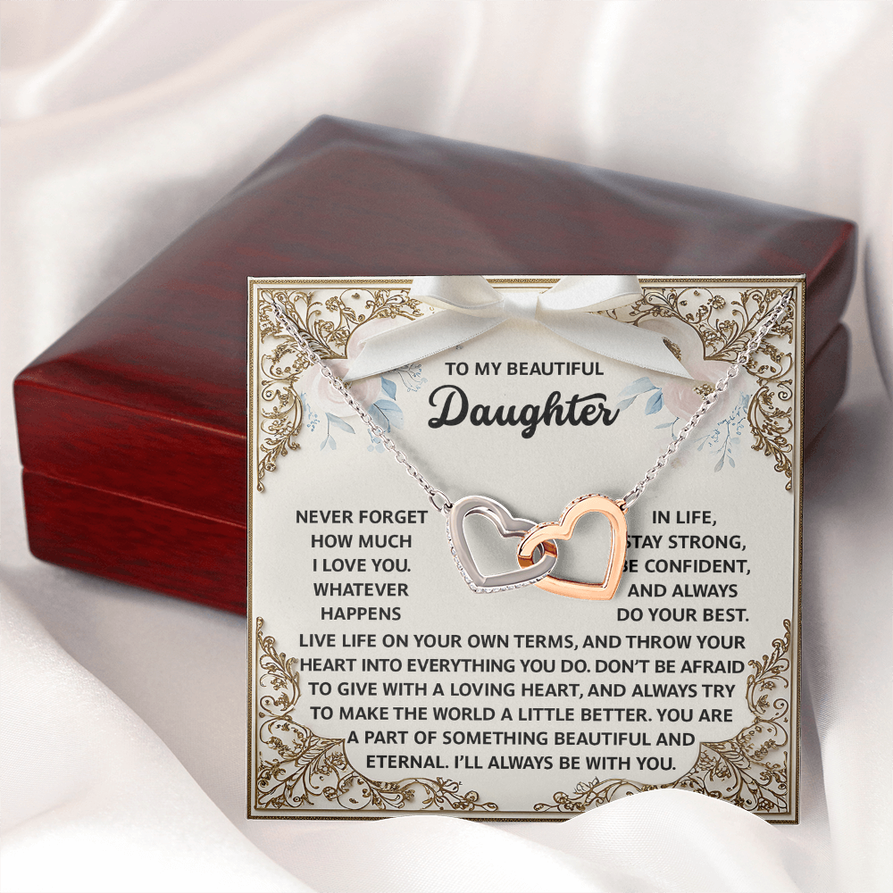 To My Beautiful Daughter Necklace, Necklace For Daughter From Dad, Mother And Daughter Jewelry, Jewelry For Daughter From Dad