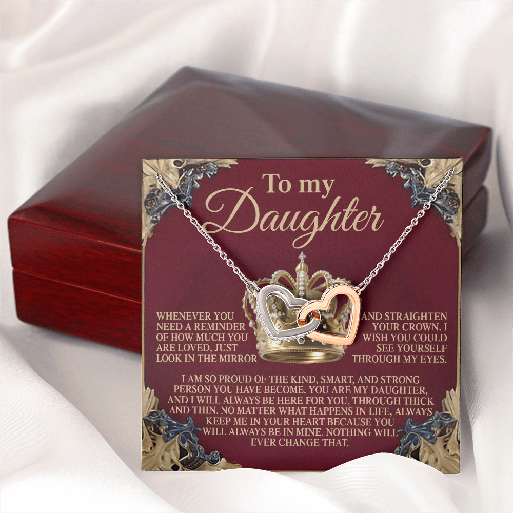 To My Daughter Necklace, Daughter Gifts From Both Parents, Valentine Gift To Daughter From Dad, To My Badass Daughter Necklace From Mom