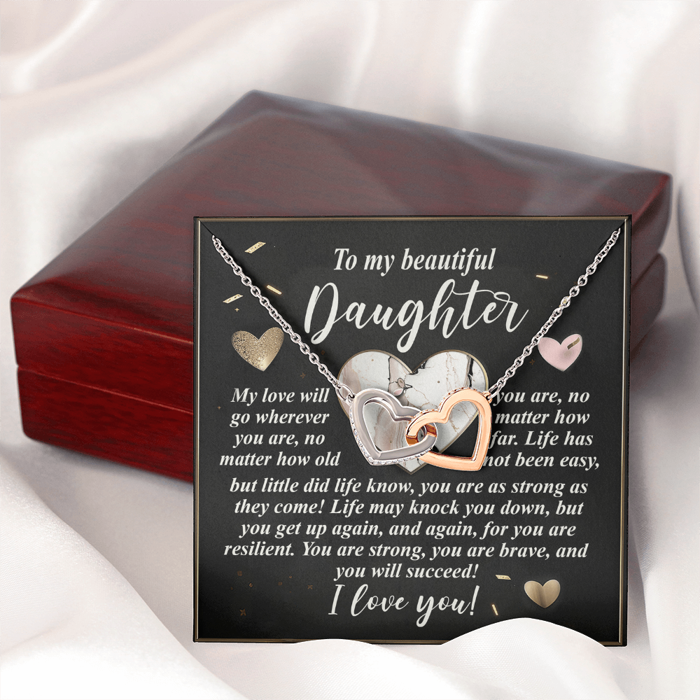 To My Beautiful Daughter Necklace, Bonus Daughter Gifts Unique, Birthday Gift For Adult Daughter, Christmas Gifts For Adult Daughter