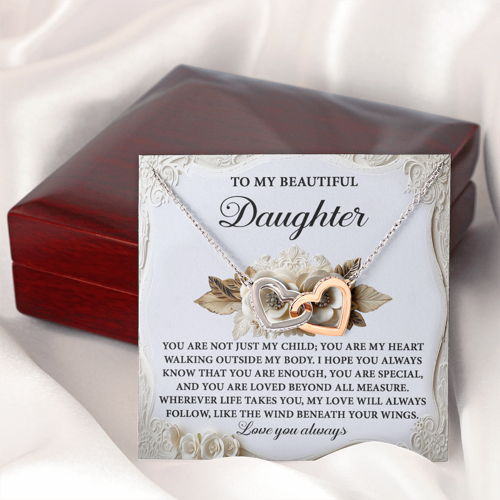 To My Beautiful Daughter Necklace, Birthday Card For Adult Daughter, Daughter Gift From Dad, Necklace For Daughter From Mom