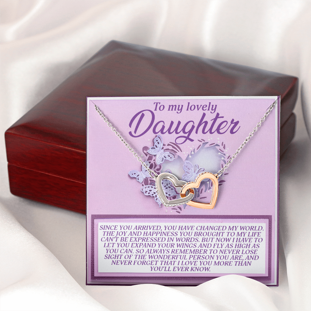 To My Lovely Daughter Necklace, Adult Daughter Valentines Gifts, Necklace From Dad To Daughter, Father And Daughter Necklace