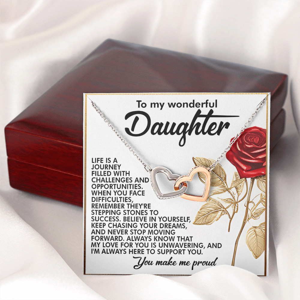 To My Wonderful Daughter Necklace, Gifts For Grown Daughter From Dad, Daughter Valentine Gift From Dad, Daughter Necklace From Parents