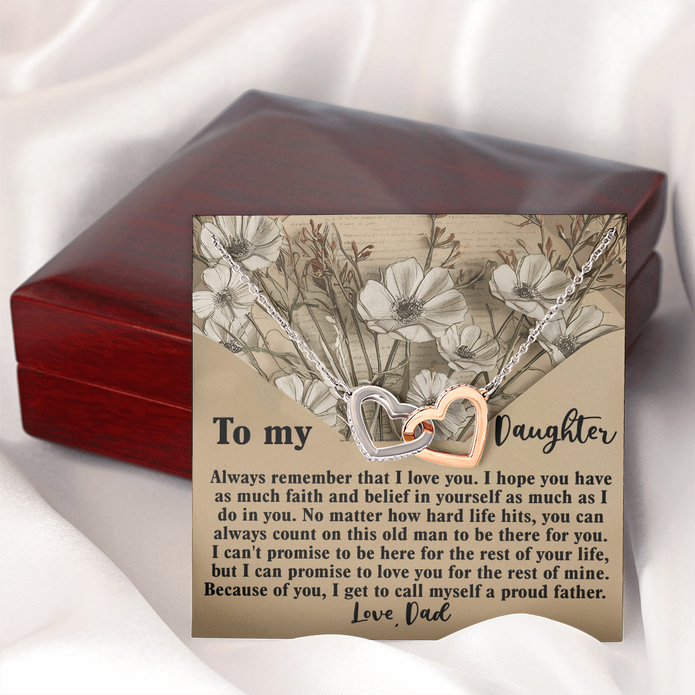 To My Daughter Necklace, Necklace For Daughter From Dad, Father Daughter Necklace Gold, Daddy Loves You Daughter Gift