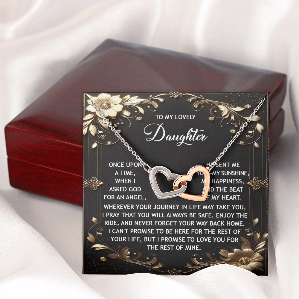 To My Lovely Daughter Necklace, Daughter Necklace From Mom And Dad, Daughter Gifts From Dad, Bonus Daughter Gifts Unique