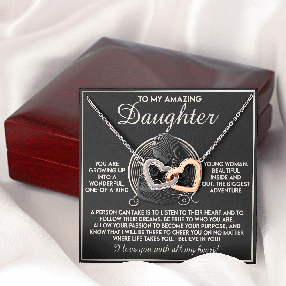 To My Amazing Daughter Necklace, Daughter Necklace From Mom, Christmas Gift For Adult Daughter, Daughter Necklace From Mom