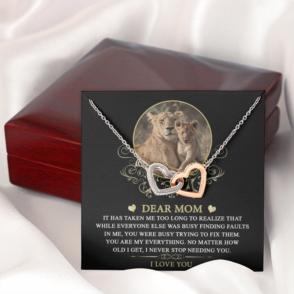 Dear Mom Necklace, Necklace Mom From Daughter, Mothers Day Gifts For Mom In Spanish, Message Card Necklace Gift