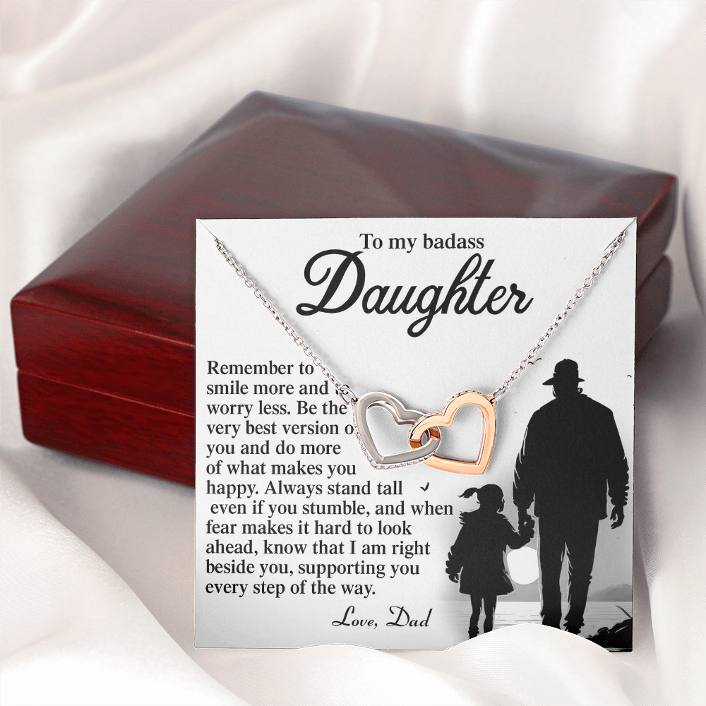 To My Badass Daughter Necklace, To My Badass Daughter Necklace, To My Badass Daughter Crown Necklace, To My Daughter From Dad