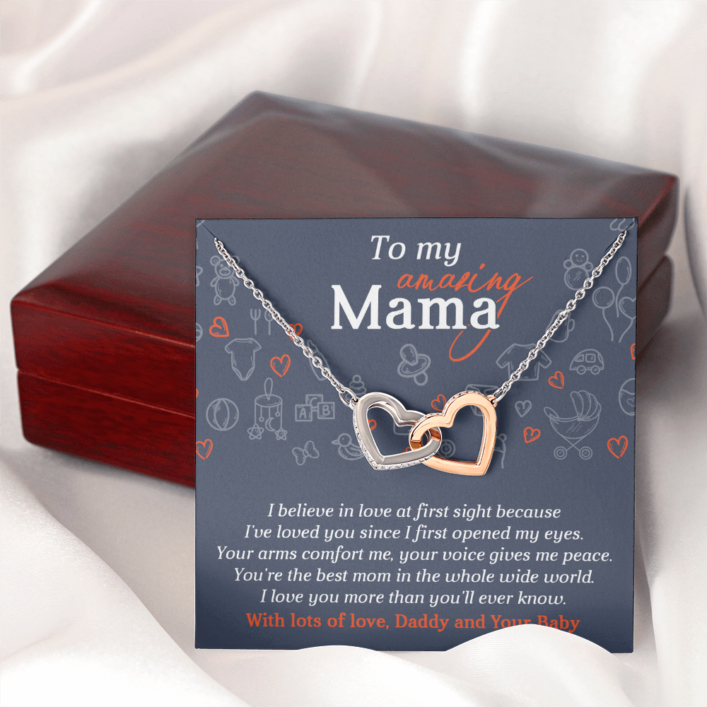 To My Amazing Mama Necklace, To My Mom Necklace From Daddy And Your Baby, Gifts For Mom From Husband, Mom To Daughter Mothers Day Gift