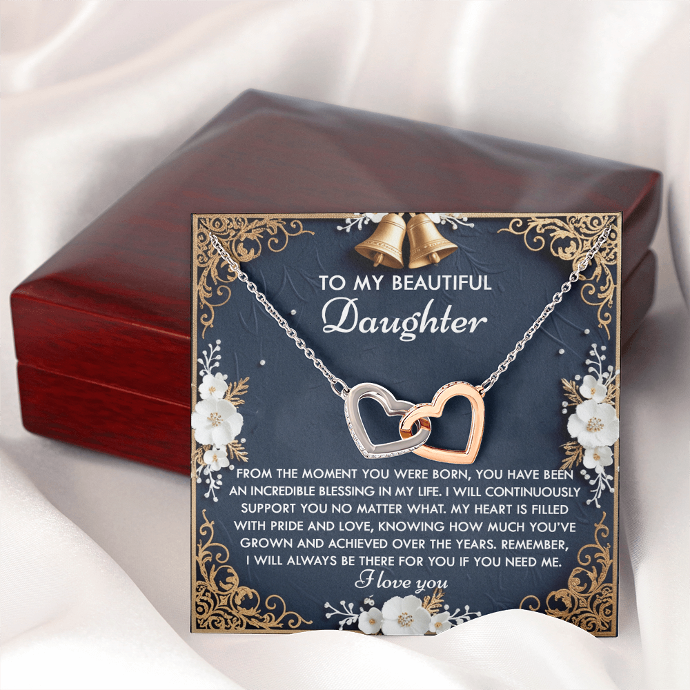 To My Beautiful Daughter Necklace, Jewelry For Daughter From Dad, Birthday Gifts For Adult Daughter, Daughter Necklace From Daddy