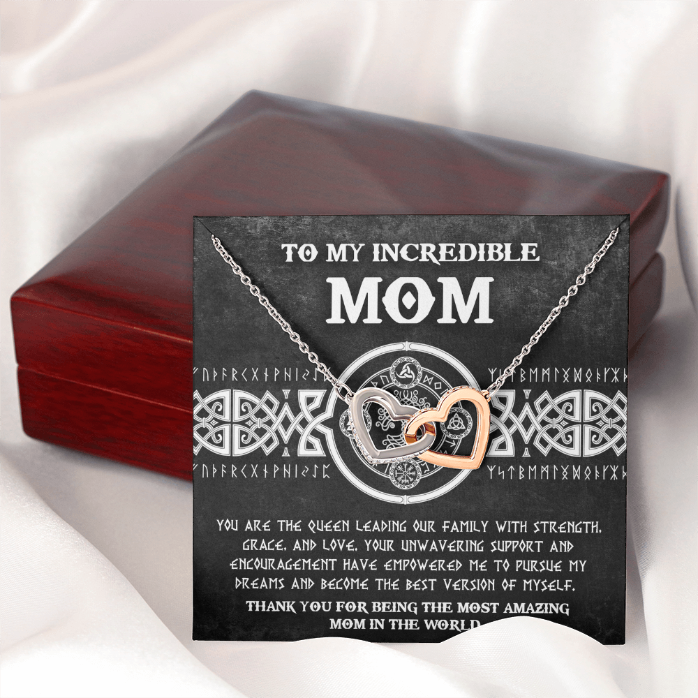 To My Incredible Mom Necklace, Necklaces For Moms From Daughters, Message Card Necklace Gift To Mom, Necklaces For Moms