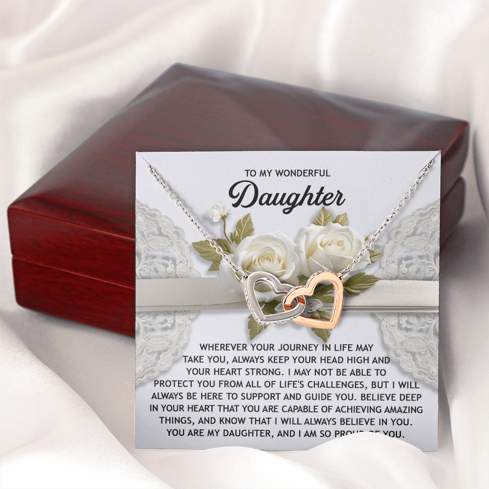 To My Wonderful Daughter Necklace, Gift For My Daughter, To My Daughter Necklace From Dad, Mother And Daughter Necklace