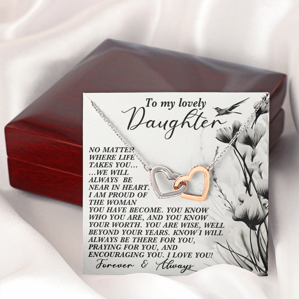 To My Lovely Daughter Necklace, Necklace For My Daughter, Mom And Daughter Gifts, Necklaces For Daughter From Dad