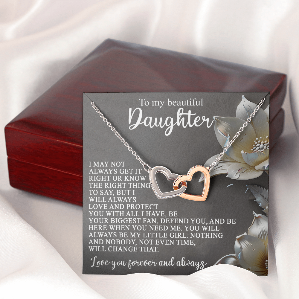 To My Beautiful Daughter Necklace, Mother Daughter Locket Necklace, To My Daughter Necklace From Dad Gold, To My Daughter Necklace Love Dad