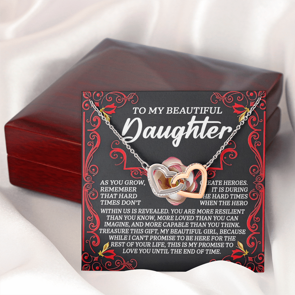 To My Beautiful Daughter Necklace, Jewelry For Daughter From Mom, Gift For Adult Daughter, Gift For My Daughter