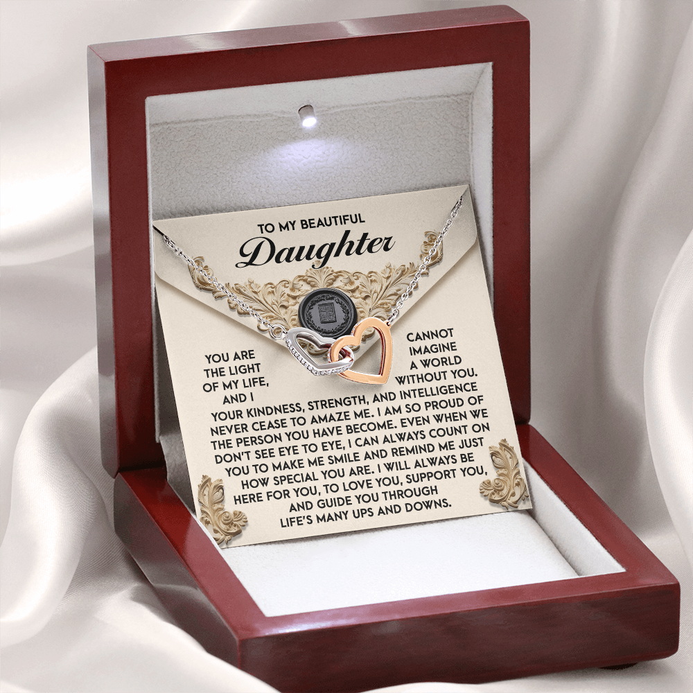 To My Beautiful Daughter Necklace, To My Daughter Necklace From Mom, Mother Daughter Gifts From Mom, Dad And Daughter Necklaces