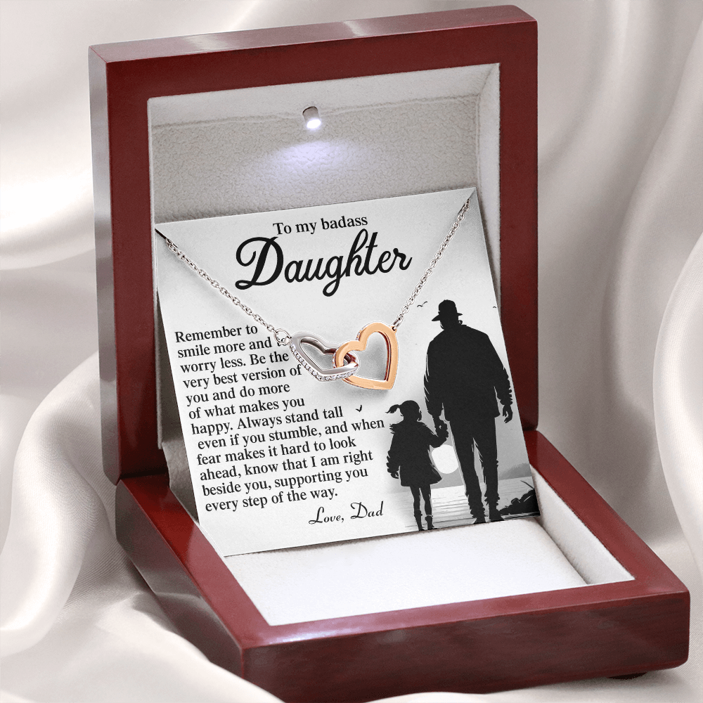 To My Badass Daughter Necklace, To My Badass Daughter Necklace, To My Badass Daughter Crown Necklace, To My Daughter From Dad