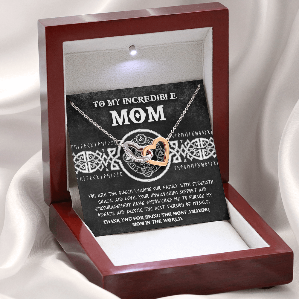 To My Incredible Mom Necklace, Necklaces For Moms From Daughters, Message Card Necklace Gift To Mom, Necklaces For Moms