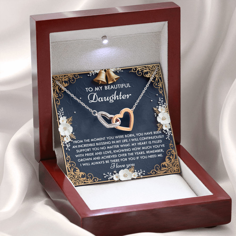 To My Beautiful Daughter Necklace, Jewelry For Daughter From Dad, Birthday Gifts For Adult Daughter, Daughter Necklace From Daddy