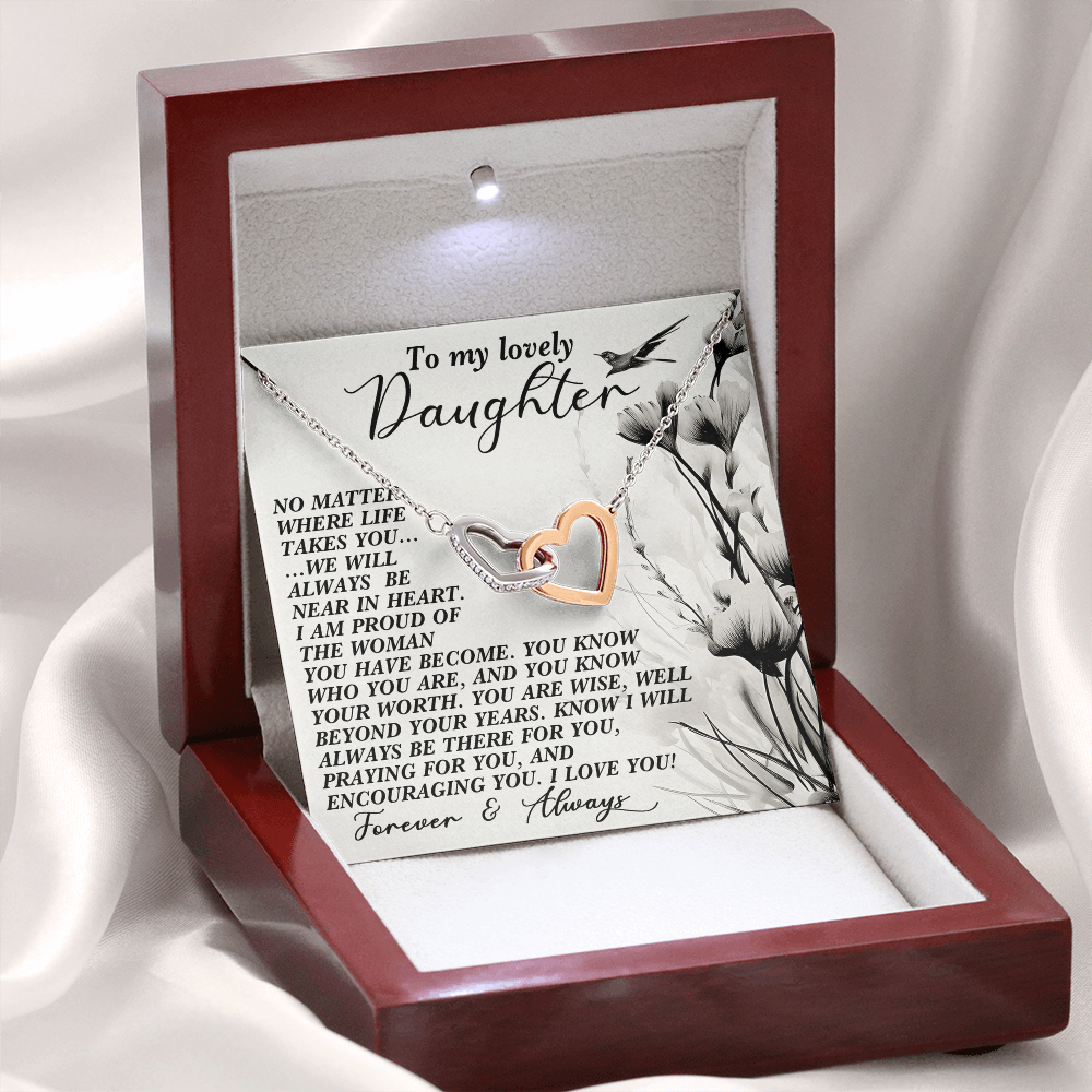 To My Lovely Daughter Necklace, Necklace For My Daughter, Mom And Daughter Gifts, Necklaces For Daughter From Dad
