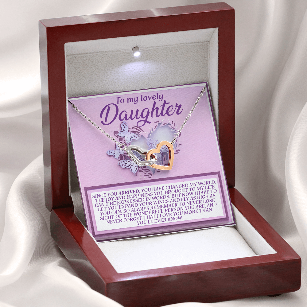 To My Lovely Daughter Necklace, Adult Daughter Valentines Gifts, Necklace From Dad To Daughter, Father And Daughter Necklace