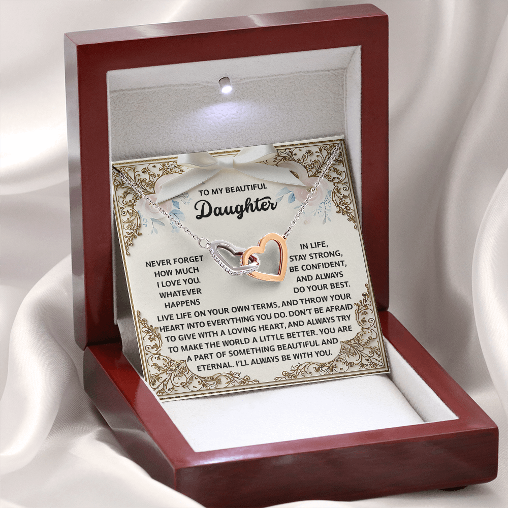 To My Beautiful Daughter Necklace, Necklace For Daughter From Dad, Mother And Daughter Jewelry, Jewelry For Daughter From Dad
