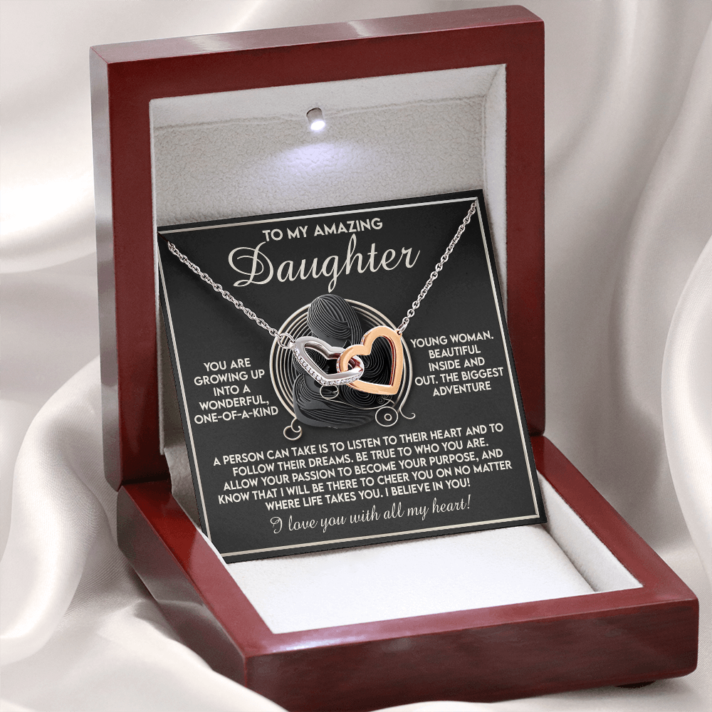 To My Amazing Daughter Necklace, Daughter Necklace From Mom, Christmas Gift For Adult Daughter, Daughter Necklace From Mom