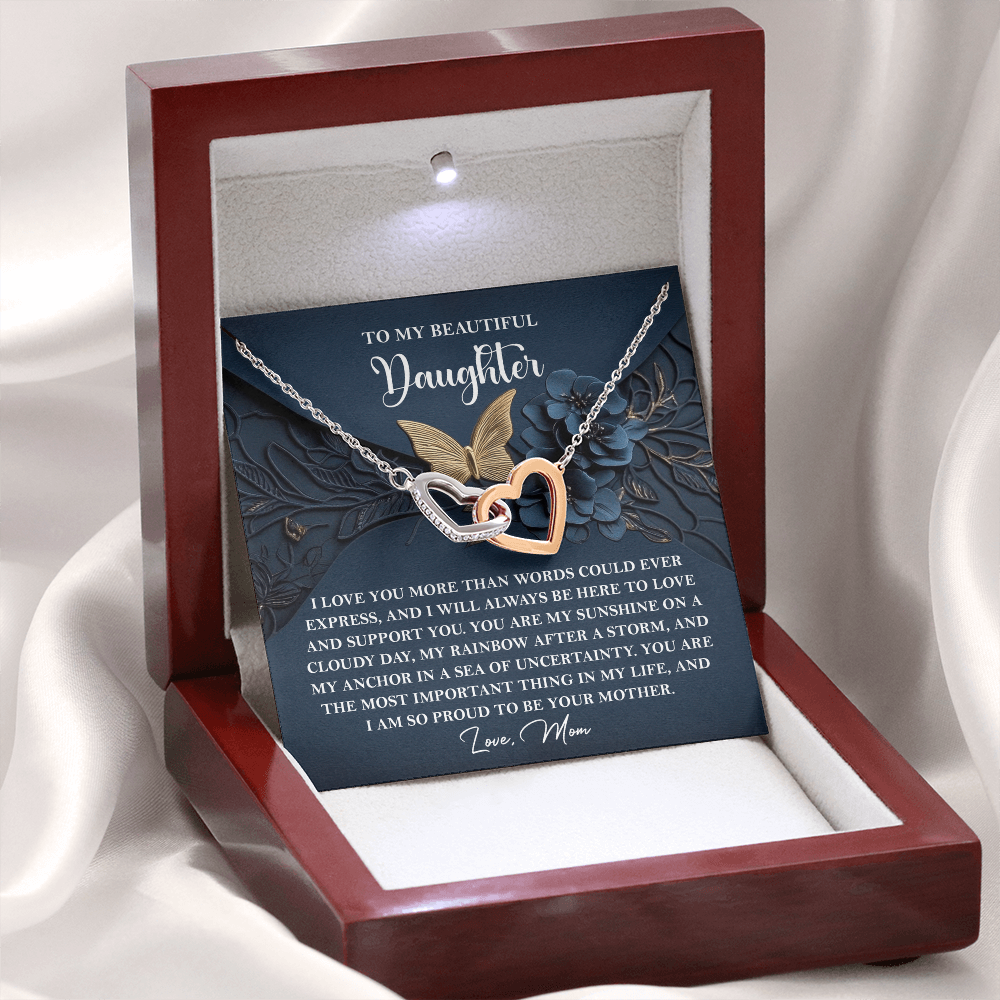 To My Beautiful Daughter Necklace, Daughter Necklaces From Mom, Birthday Gifts For Daughter Adult, To My Daughter Necklace From Mom