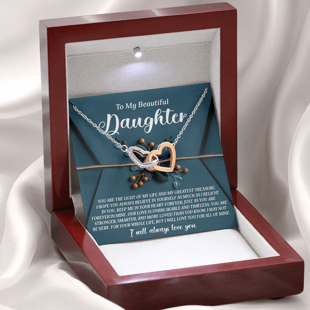 To My Beautiful Daughter Necklace, To My Daughter Necklace From Mom, Mother Day Gifts For Daughters Adult, To My Daughter Necklace From Dad