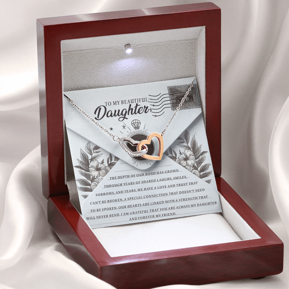 To My Beautiful Daughter Necklace, Daughter Necklace From Mom, Christmas Gift For Adult Daughter, Daughter Necklace From Mom