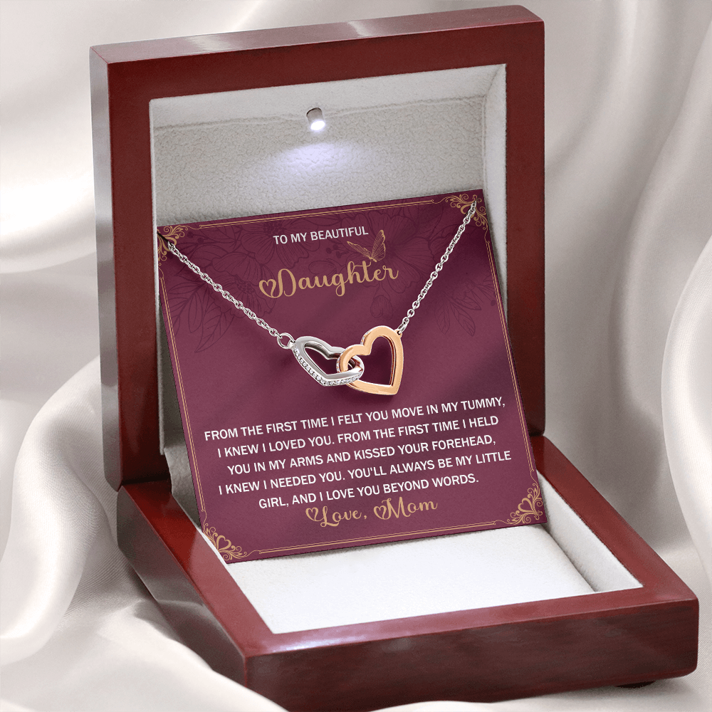 To My Beautiful Daughter Necklace, Daughter Necklace From Dad, Christmas Gift For Adult Daughter, Daughter Necklaces From Mom