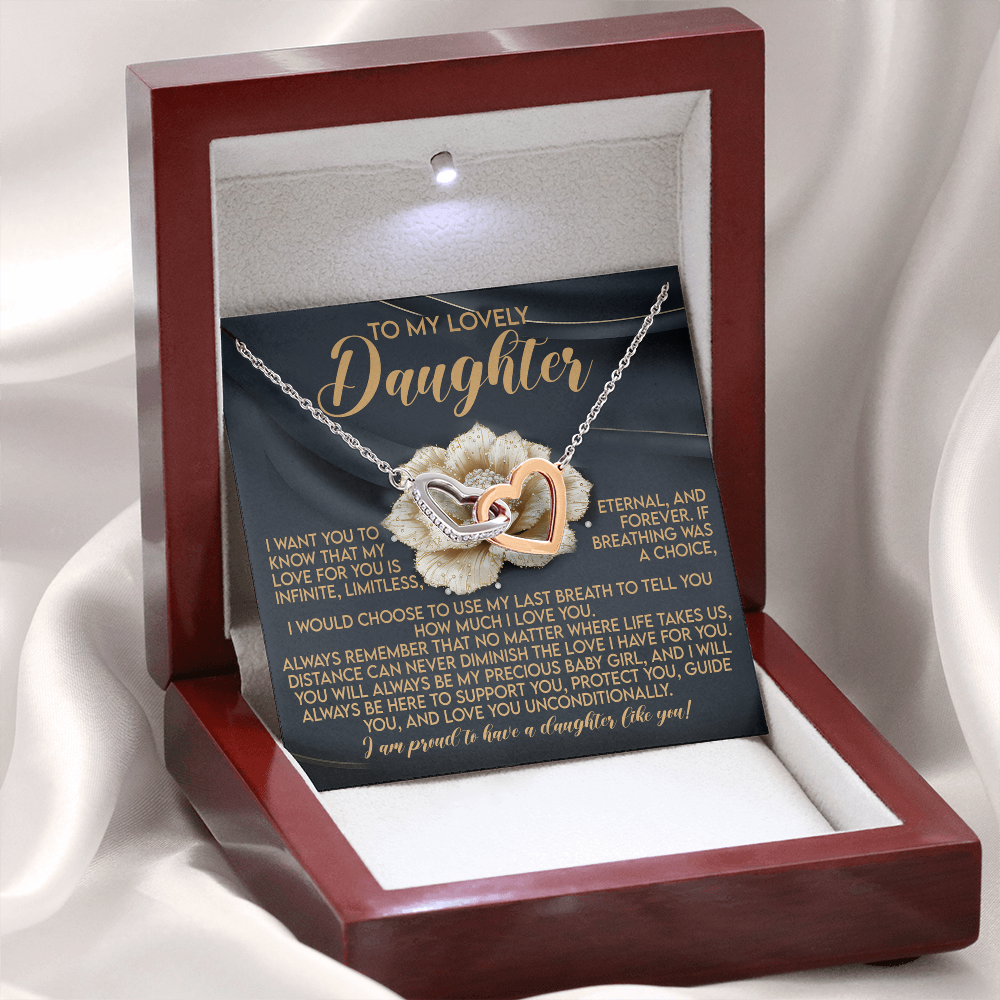 To My Lovely Daughter Necklace, Love Is All We Need Necklace, Dad And Daughter Necklaces, Proud Of Daughter Gifts From Mom