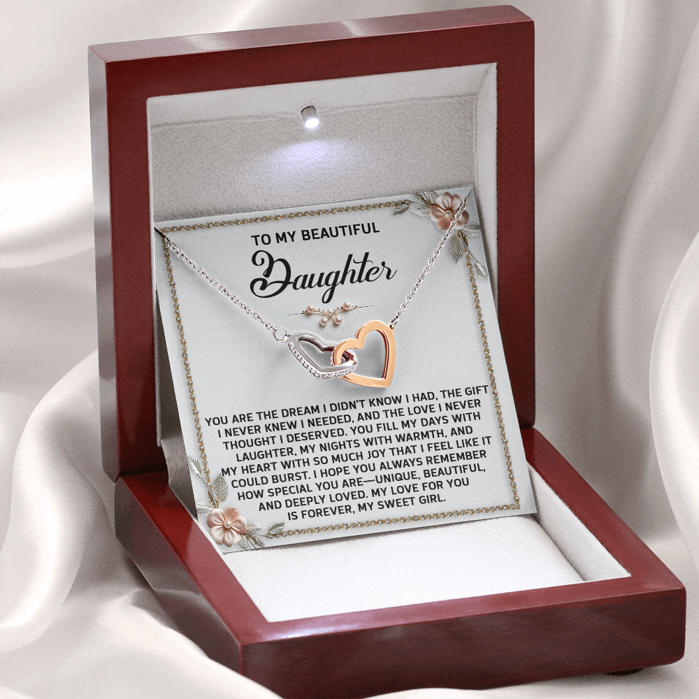 To My Beautiful Daughter Necklace, My Daughter Gifts From Dad, Mom And Daughter Gifts, Daughter Necklace From Mom