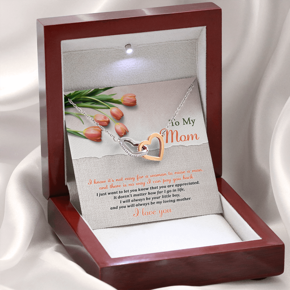 To My Mom Necklace, Message Card Birthday Necklace, Mom Gift Sterling Silver Necklace, Mothers Day Necklace Mom