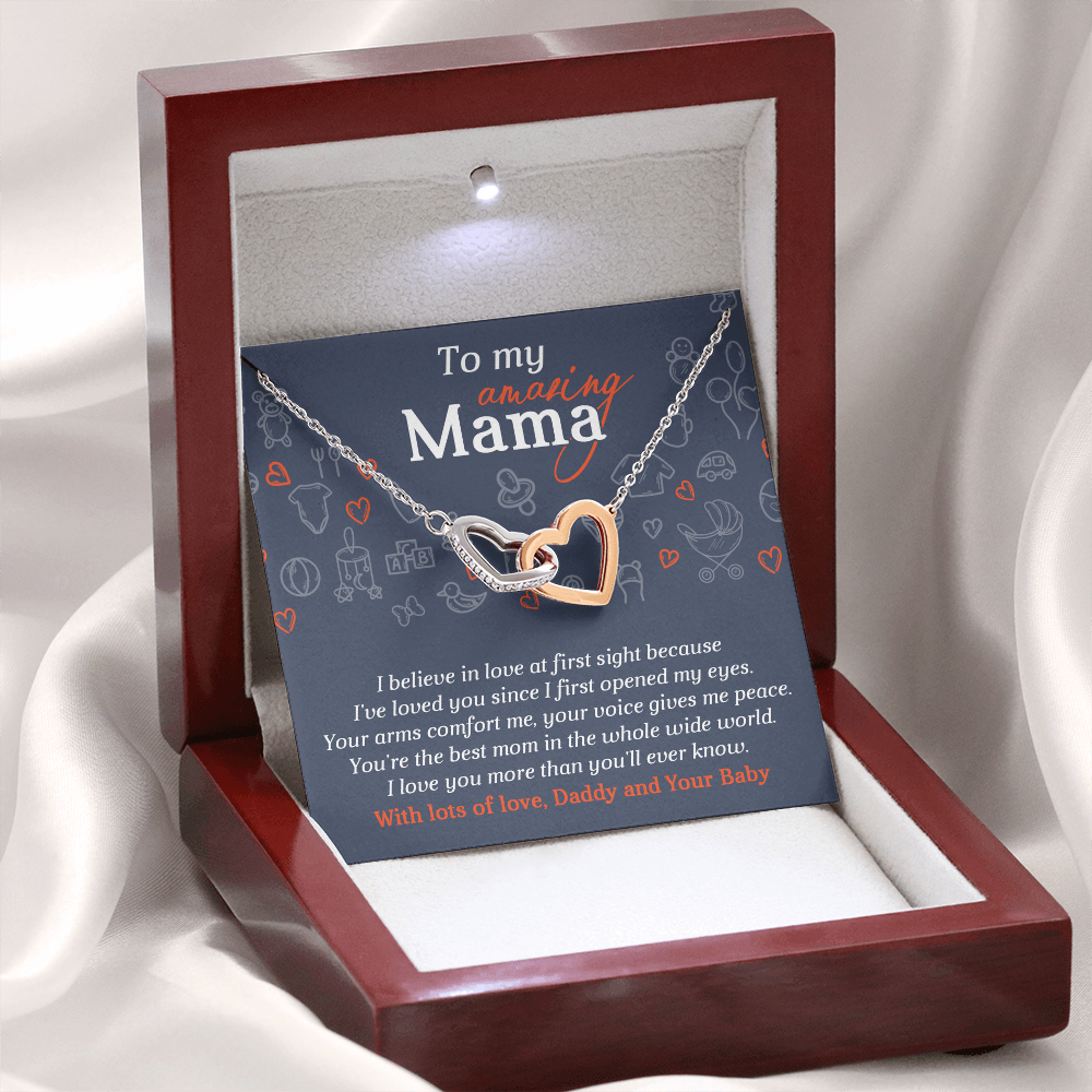 To My Amazing Mama Necklace, To My Mom Necklace From Daddy And Your Baby, Gifts For Mom From Husband, Mom To Daughter Mothers Day Gift