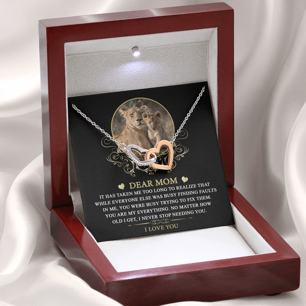 Dear Mom Necklace, Necklace Mom From Daughter, Mothers Day Gifts For Mom In Spanish, Message Card Necklace Gift