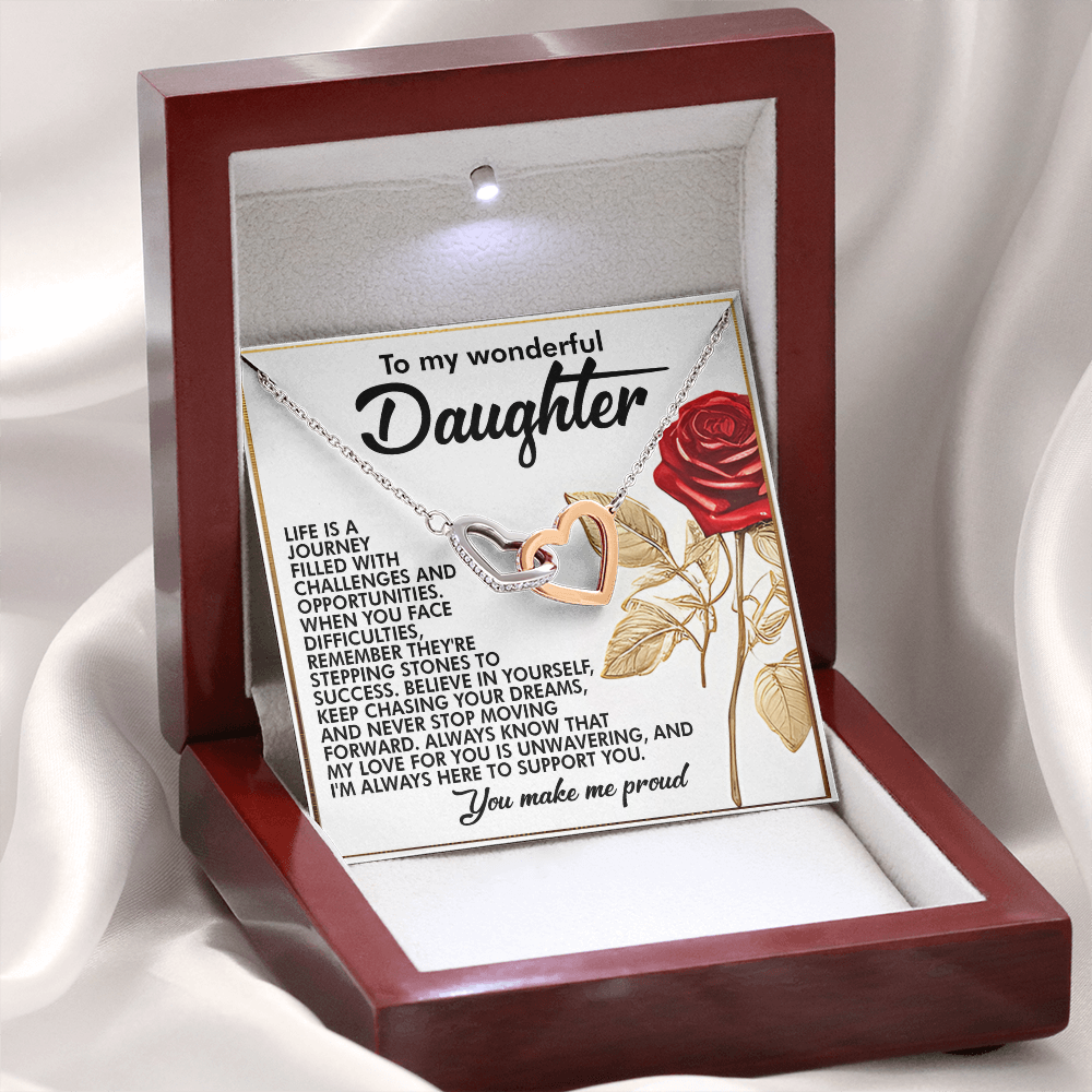 To My Wonderful Daughter Necklace, Gifts For Grown Daughter From Dad, Daughter Valentine Gift From Dad, Daughter Necklace From Parents