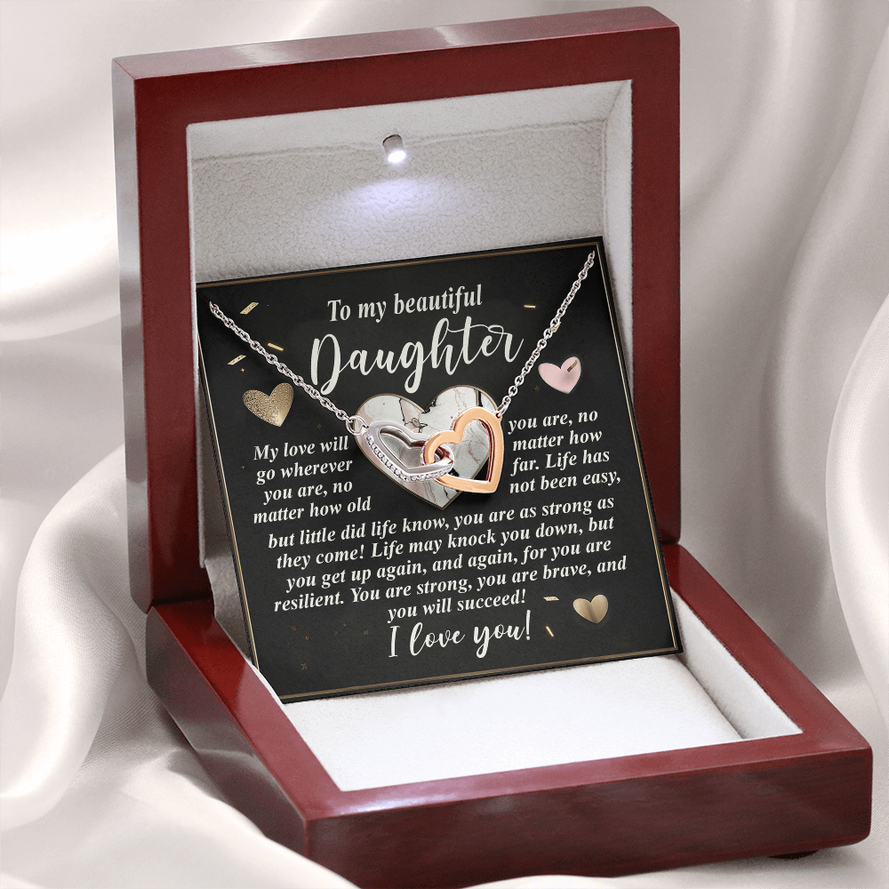 To My Beautiful Daughter Necklace, Bonus Daughter Gifts Unique, Birthday Gift For Adult Daughter, Christmas Gifts For Adult Daughter