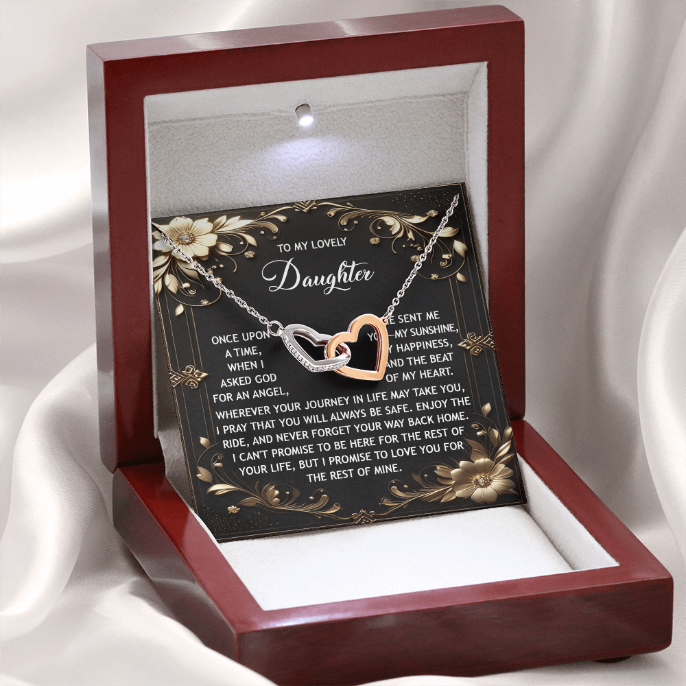 To My Lovely Daughter Necklace, Daughter Necklace From Mom And Dad, Daughter Gifts From Dad, Bonus Daughter Gifts Unique